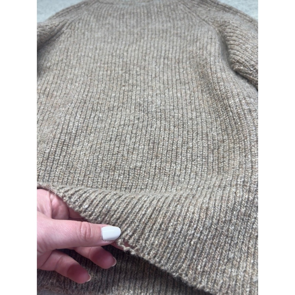 Boston Traders Sweater Mens Large Tan Wool Blend Ribbed Knit Crewneck Raglan - Picture 10 of 10